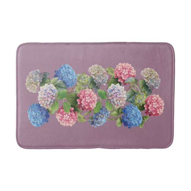 Vintage Hydrangea Bath Mat Badematte (Vorderseite)