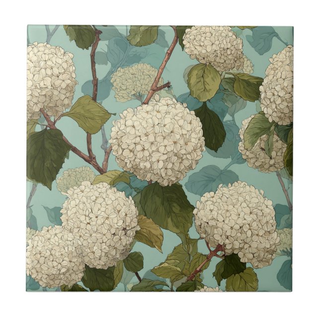 Vintage Hydrangeas-Fliesen für modernes Bad Fliese (Vorderseite)