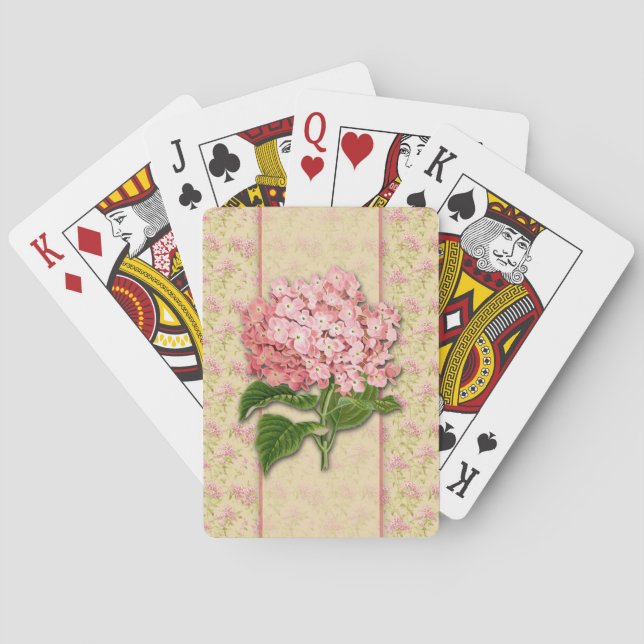 Vintage Hydrangeas-Spielkarten Spielkarten (Rückseite)