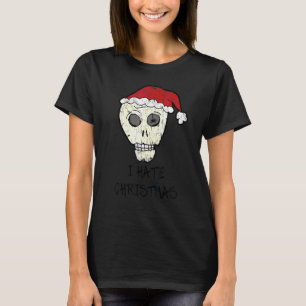 Vintage I Hate Weihnachten Schädel anti T-Shirt