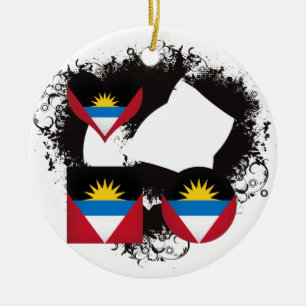 Vintage i-Liebe Antigua und Barbuda Keramik Ornament