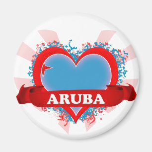 Vintage i-Liebe Aruba Magnet