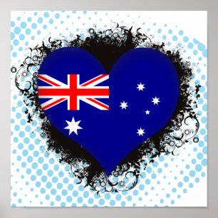 Vintage i-Liebe Australien Poster