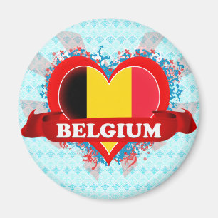 Vintage i-Liebe Belgien Magnet