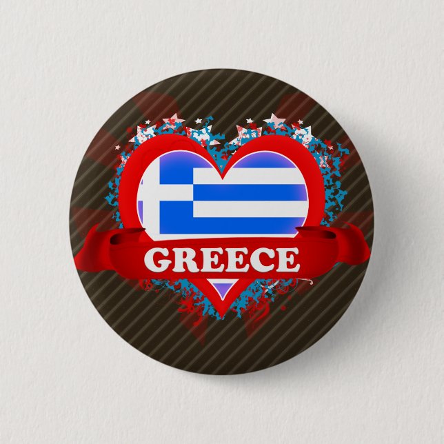 Vintage i-Liebe Griechenland Button (Vorderseite)