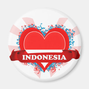 Vintage i-Liebe Indonesien Magnet