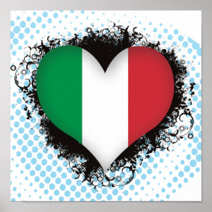 Vintage i-Liebe Italien Poster