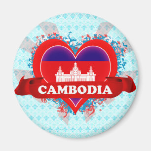 Vintage i-Liebe Kambodscha Magnet