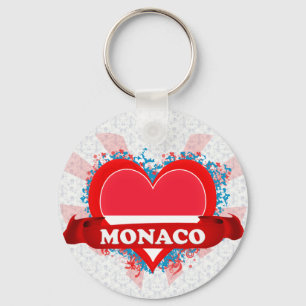 Vintage i-Liebe Monaco Schlüsselanhänger