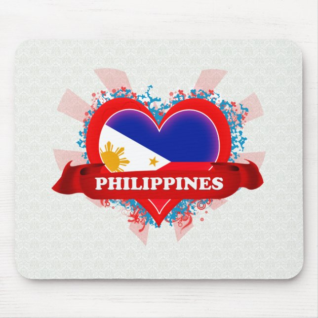 Vintage i-Liebe Philippinen Mousepad (Vorne)
