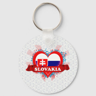 Vintage i-Liebe Slowakei Schlüsselanhänger