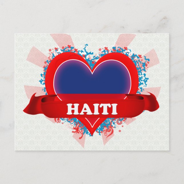 Vintage I Love Haiti Postkarte (Vorderseite)
