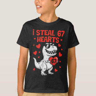 Vintage I stehle 67 Herzen Lustig Six Seven Valent T-Shirt