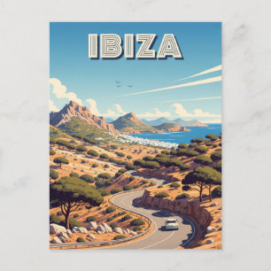 Vintage Ibiza Spanien Reise Postkarte