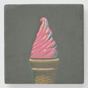 Vintage ice cream cone steinuntersetzer