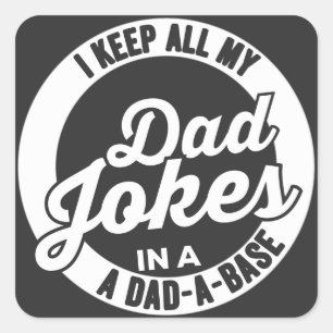 Vintage Ich Bewahre Alle Meine Papa-Witze In Einer Quadratischer Aufkleber