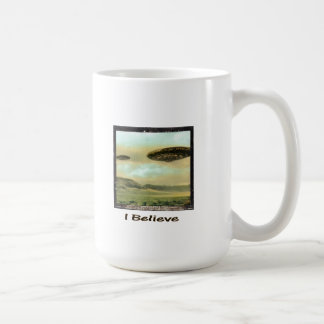 Vintage "Ich glaube" UFO-Tasse Kaffeetasse