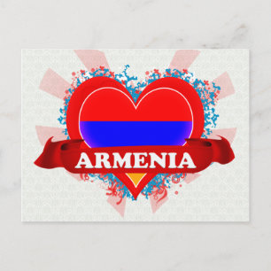 Vintage Ich liebe Armenien Postkarte