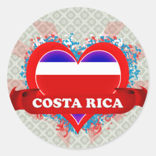 Vintage Ich liebe Costa Rica Runder Aufkleber