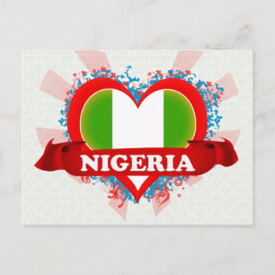Vintage Ich liebe Nigeria Postkarte