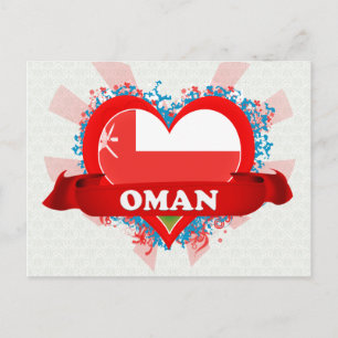 Vintage Ich liebe Oman Postkarte