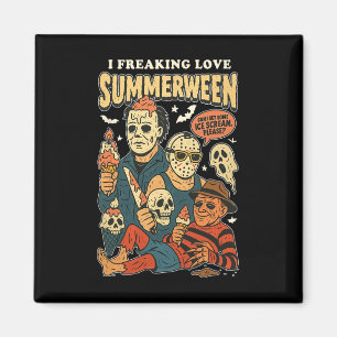 Vintage Ich liebe Summerween Horror Hallowee total Magnet