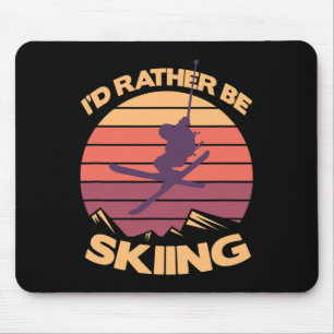 Vintage Ich würde lieber Freestyle-Skifahren Snowb Mousepad
