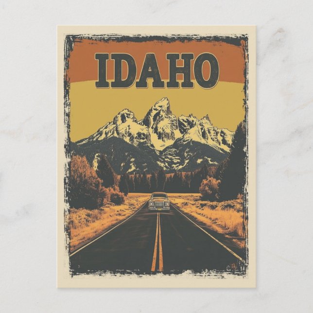 Vintage Idaho Bergwelt Landschaft Postkarte (Vorderseite)