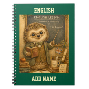 Vintage-Igel-Englischlehrer Notizblock