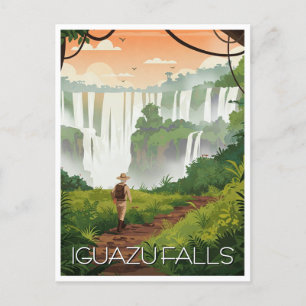 Vintage Iguazú-Wasserfälle Argentinien Postkarte