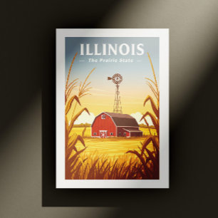 Vintage Illinois Postkarte