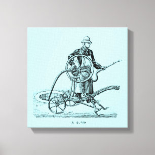 Vintage Illustration Alter Sprinkler oder Feuerweh Leinwanddruck