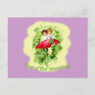 Vintage Illustration am Morgen Postkarte