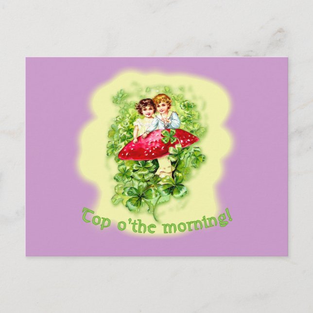 Vintage Illustration am Morgen Postkarte (Vorderseite)