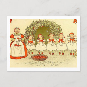 Vintage-Illustration Blaubeerwald Elsa Beskow Postkarte