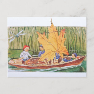 Vintage-Illustration Blaubeerwald Elsa Beskow Postkarte