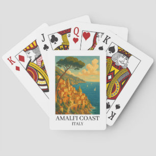 Vintage-Illustration der Amalfiküste Italien Spielkarten