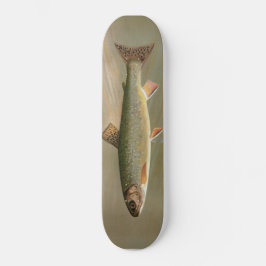 Vintage Illustration der Bachforelle Skateboard