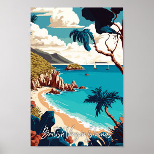 Vintage-Illustration der britischen Jungfrau Poster