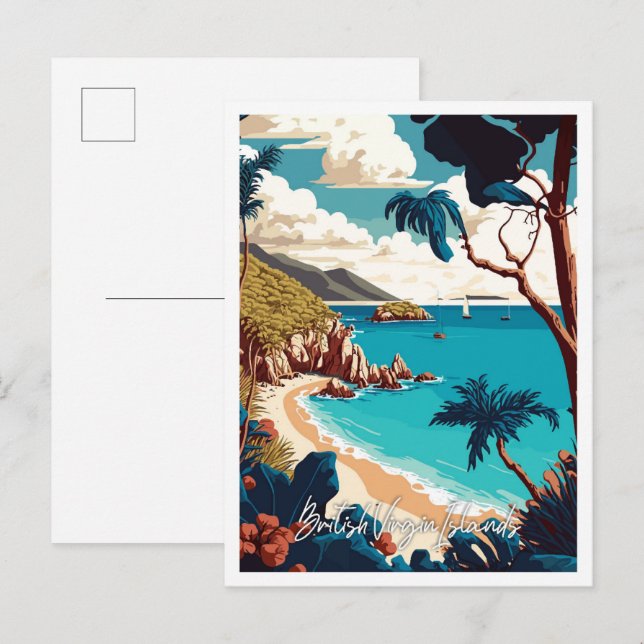 Vintage-Illustration der britischen Jungfrau Postkarte (Vorne/Hinten)