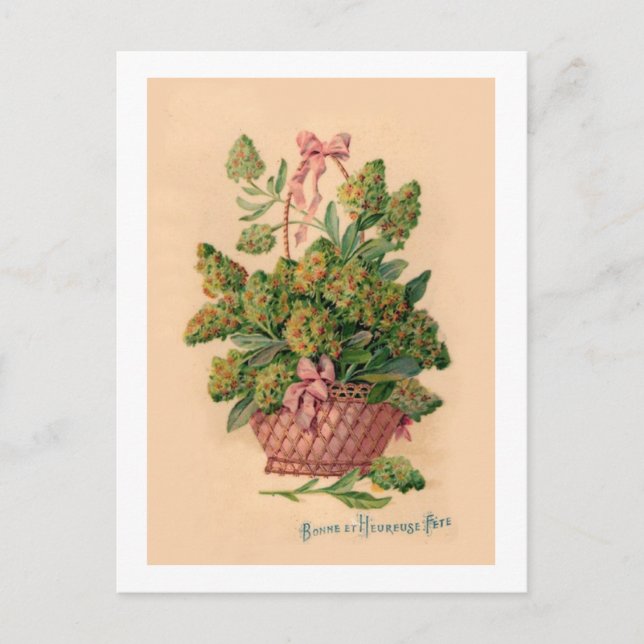 Vintage Illustration der französischen Fleurs Postkarte (Vorderseite)