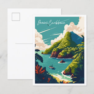 Vintage Illustration der Karibik Postkarte