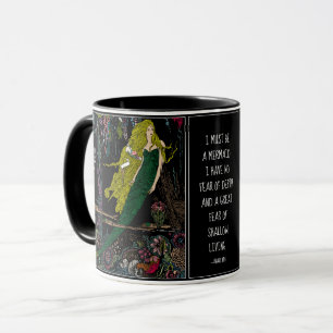 Vintage-Illustration der kleinen Meerjungfrau von Tasse