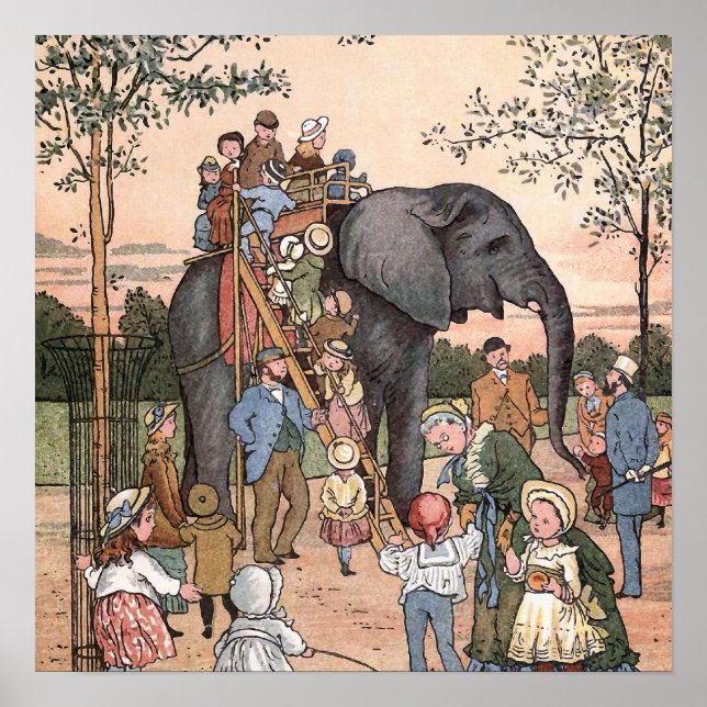 Vintage Illustration "Der Zoo" Poster (Vorne)