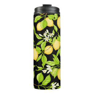 Vintage Illustration der Zweigstelle Lemon Tree Thermosbecher