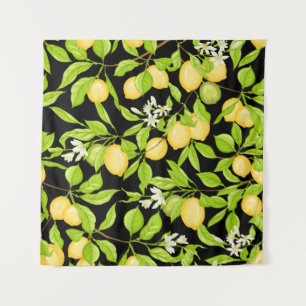 Vintage Illustration der Zweigstelle Lemon Tree Wandteppich