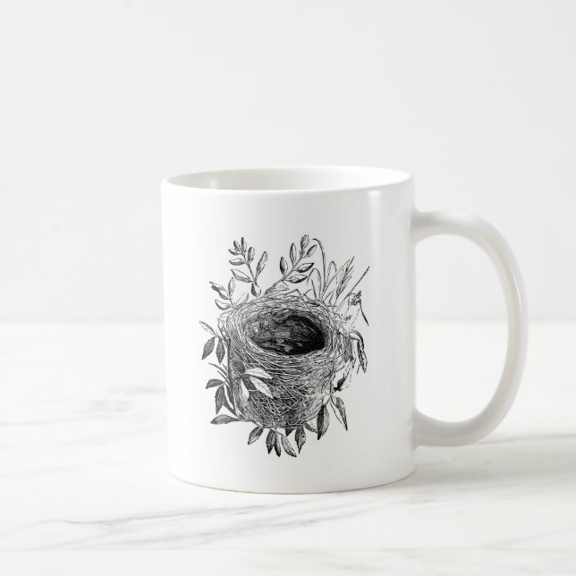 Vintage Illustration des Vogelnestes Kaffeetasse (Rechts)