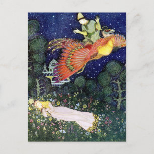 Vintage Illustration Edmund Dulac Firebird Postkarte