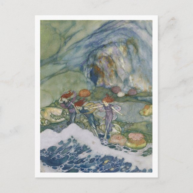 Vintage Illustration Edmund Dulac Tempest Postkarte (Vorderseite)