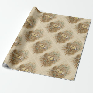 Vintage-Illustration einer Blaumeise Geschenkpapier